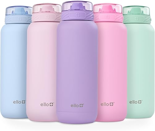 Miniatura 107 de Ello Cooper Twist - Botella de agua de acero inoxidable de 32 onzas con tapa para beber, a prueba de fugas, doble pared y aislada al vacío, lazo de