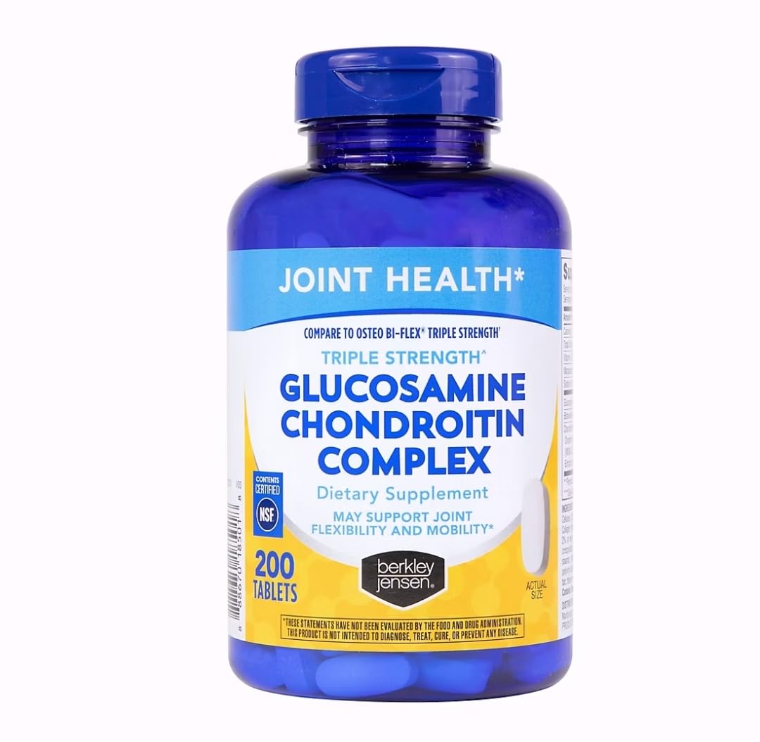 berkley jensen Triple Strength Glucosamine Chondroitin MSM Boswellia Complex 2703 mg, Joint Support Supplement for Women & Men, NSF Certified, 200 Tablets (Pack of 1) — Amazon image 3