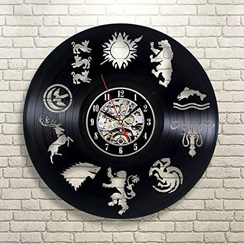 Taniastore Game Of Thrones Design Vinyl Record Wall Clock Unique gifts for him her Gift Ideas for Mothers Day Father birthday anniversary wedding cute and original gifts for everybody
