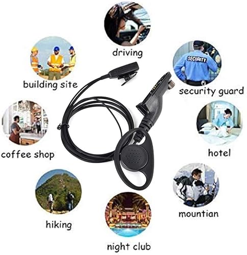 HYSHIKRA Earpiece with Mic Multi Pin Headset Compatible with Motorola DP3400 DP4400 DP4800 DGP4150 XiR-P8200 Xpr-6300 Two Way Radio (D Shape, 10) - Image 5
