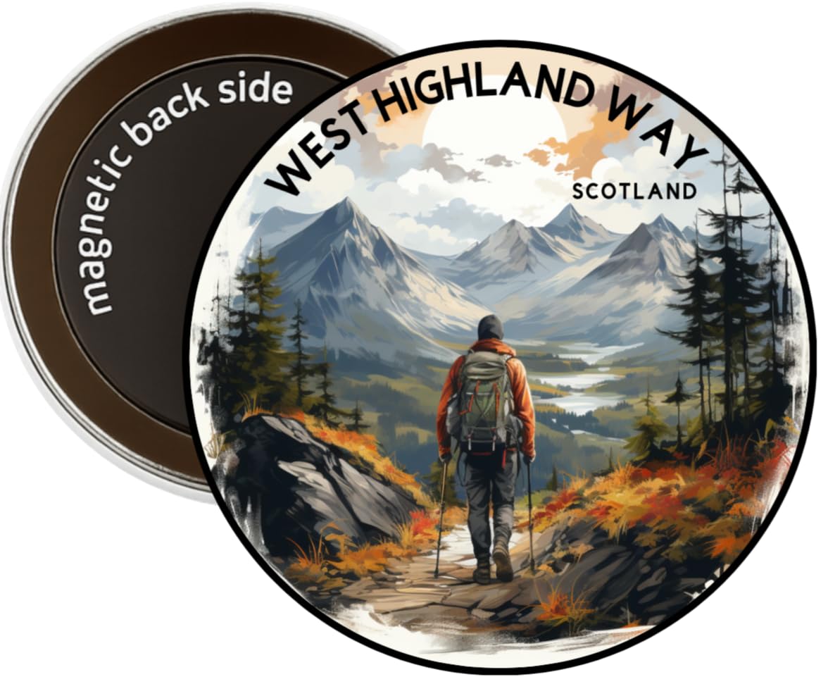 West Highlands Way, Scotland Round Decorative Fridge Magnet