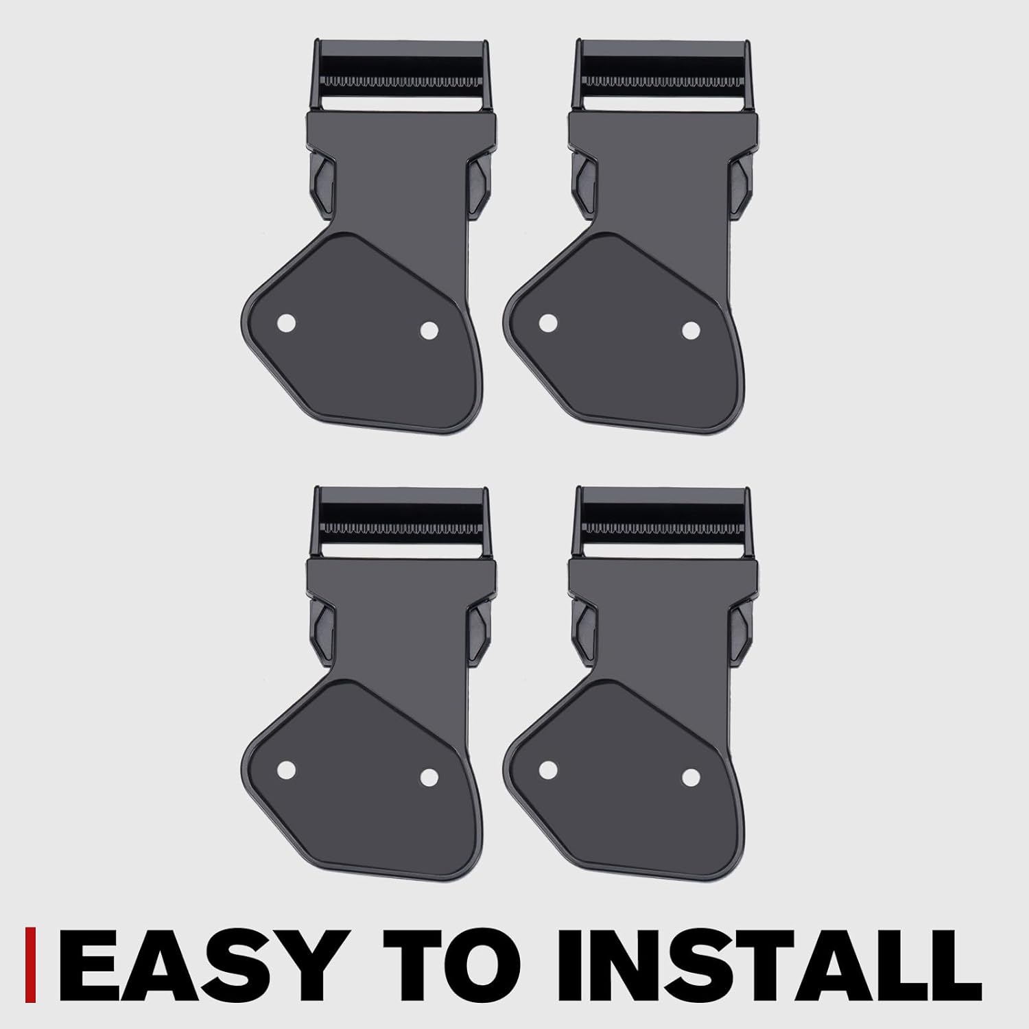 A & UTV PRO 4 Pair Door Net Buckle Clips for Can Am Defender, Front and Rear Door Side Safety Net Fastener Base Support Quick Side Release Buckles Accessories, Black,4-Seat