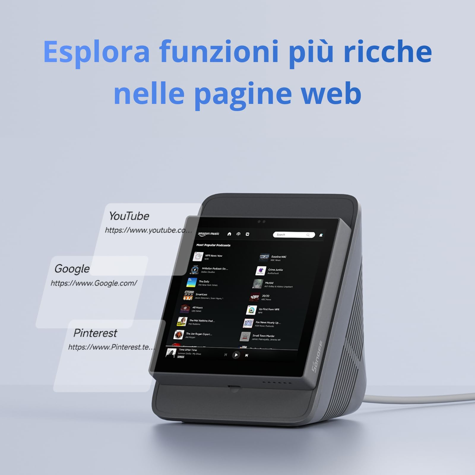 SONOFF Zigbee Hub, NSPanel Pro Pannello di Controllo Smart Home, Hub Zigbee 3.0 Integrato, Termostato Wireless, Controllo App, Scena Intelligente, Chiamata Interfono (Bianco)