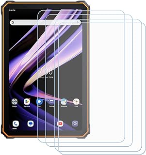Pacote com 4 películas protetoras de tela de vidro temperado Blackview Active 8 Pro, rigidez 9H, antiarranhões, anti-impressão digital, anti-bolhas, compatível com cobertura total, película transparente (10,4 polegadas)