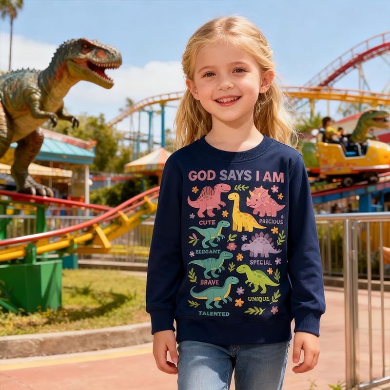 Image of Girls Cotton Crewneck Sweatshirt Size 2-10 Years Toddler Girls Kid Graphic Shirts