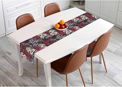 Miniatura 71 de HOSNYE Camino de mesa con flores amarillas de frutas de limón, camino de mesa de lino y algodón para decoración de cocina, mesa familiar, mesa