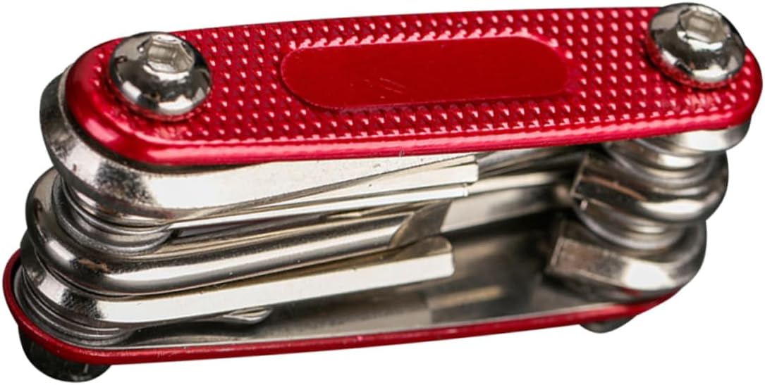 1pc Multi-function Bike Repair Tool Kit Compact Inner Hexagon Spanner Wrench Portable Folding Socket for Repairs Construction for Cycling Enthusiasts Red