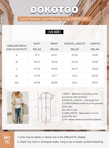 Dokotoo Womens Fall Casual Snap Button Long Sleeve Down Pockets Open Front Pocket Ribbed Irregular Long Sweater Plain Cardigans Outerwear Coats For Female With Pockets Apricot Medium #TOP5