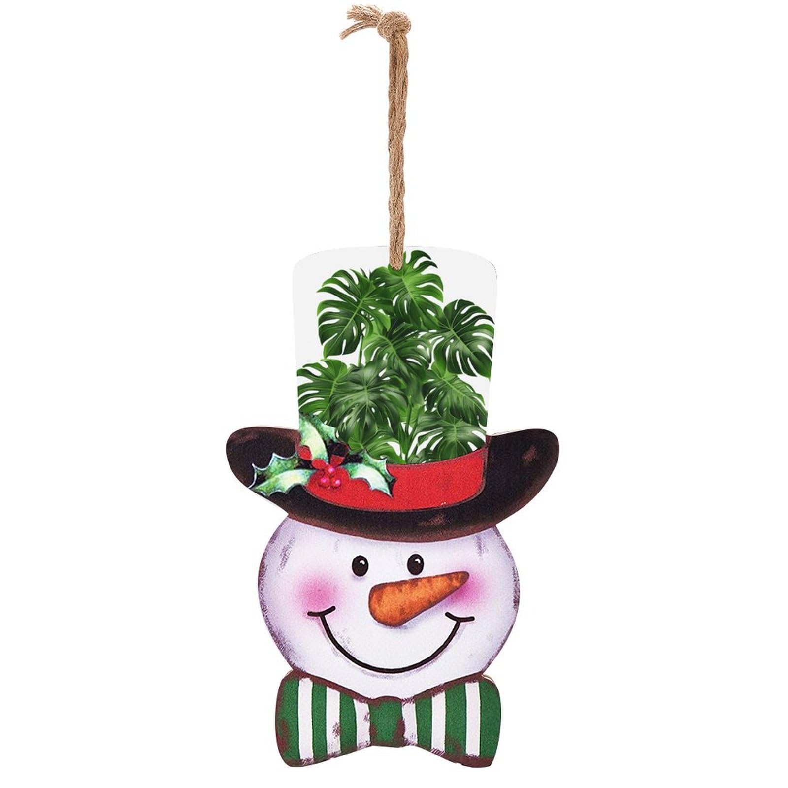 Planche à suspendre festive bonhomme de neige en bois