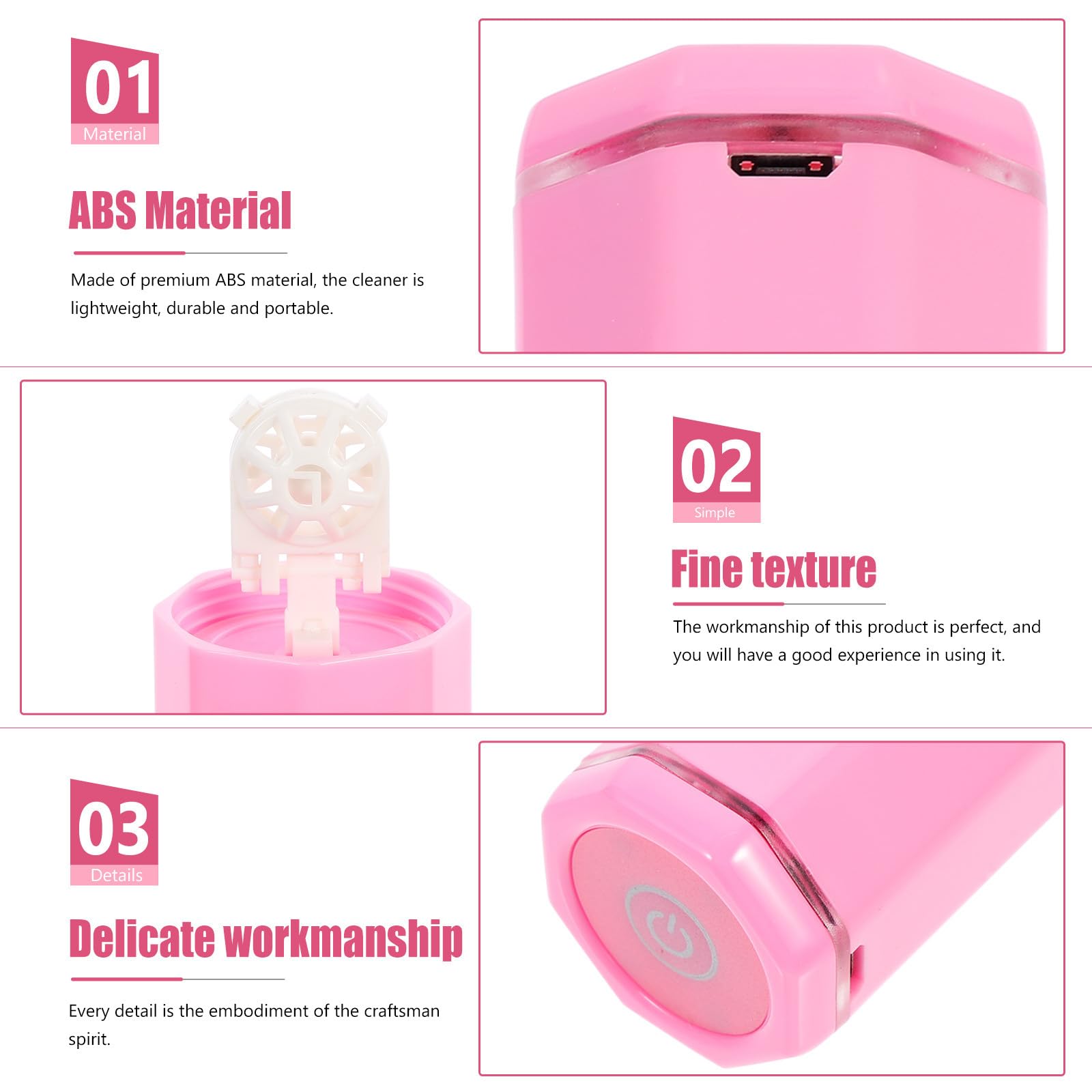 VALICLUD Pulitore Elettrico Portatile per Lenti Pulizia Rotante Automatica in Abs, Accessorio Usb, per Uso a Casa e Ufficio