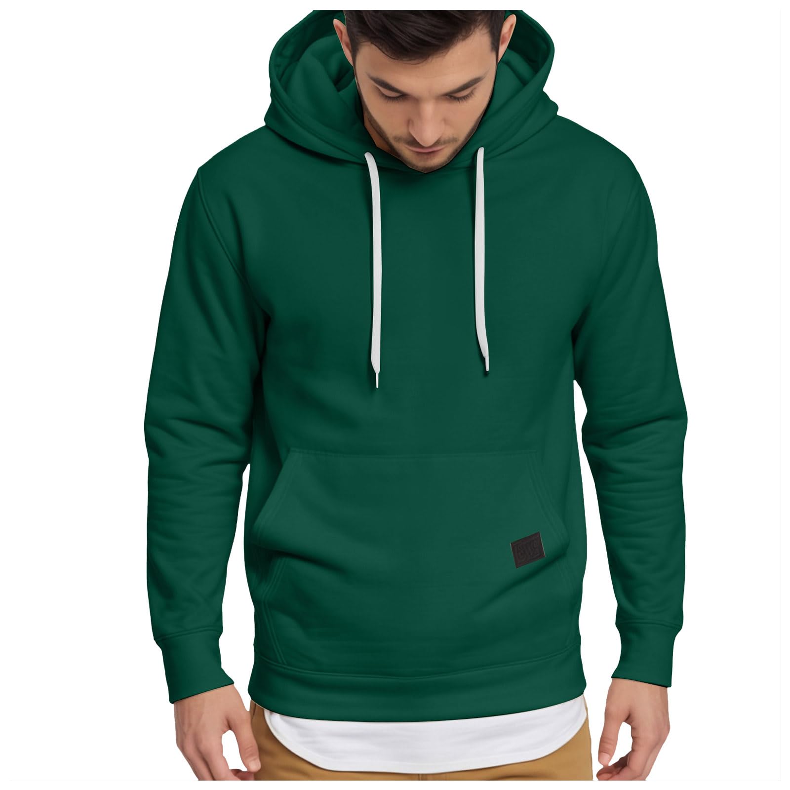 Genérico Sudadera con Capucha Hombre Manga Larga Pullover Algodón Transpirable Sudaderas Hombres para Running Gimnasio Fitness