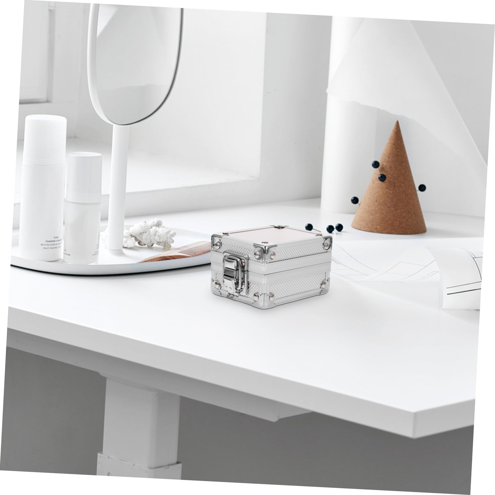 ULTECHNOVO Étui à Montre Aluminium avec Serrure Boîte De Rangement pour Montre Individuelle Remontoir Compact pour Accessoires