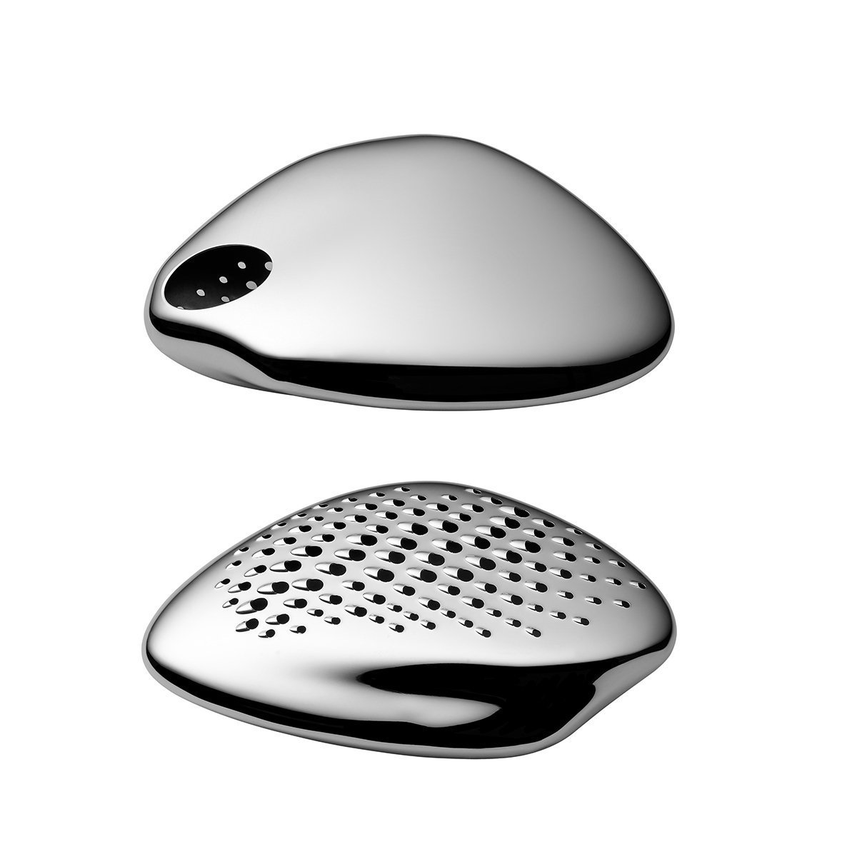 Alessi ZH03 Forma Grattugia in Acciaio Inossidabile 18/10 Lucido con Base in Melammina, Argento/Nero