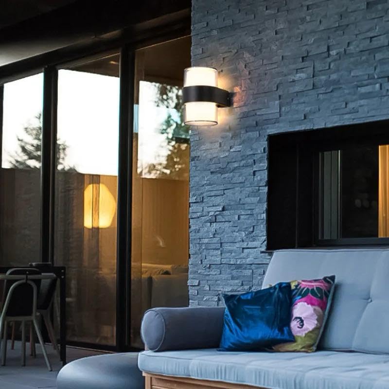 Image of blissbells Modern 10W LED Wall Light | Black Cylindrical Wall Lamp with Warm White Glow for Living Room, Bedroom & Home Decor