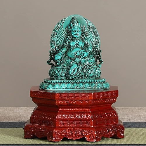 Vista 17 de GOLDY&WENDY Base de madera de ébano octogonal Lotus tallado florero Guanyin Buda estatua escultura soporte de exhibición pedestal