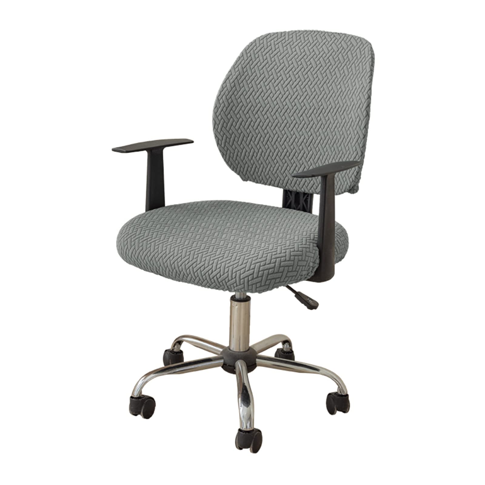 Coprisedia, coprisedia, coprisedia, copricomputer, coprisedile in Spandex Elasticizzato, coprisedile Girevole Rimovibile e Lavabile in Tessuto di Seta di Mais (Senza Sedia) 1 Pezzo(Grey)