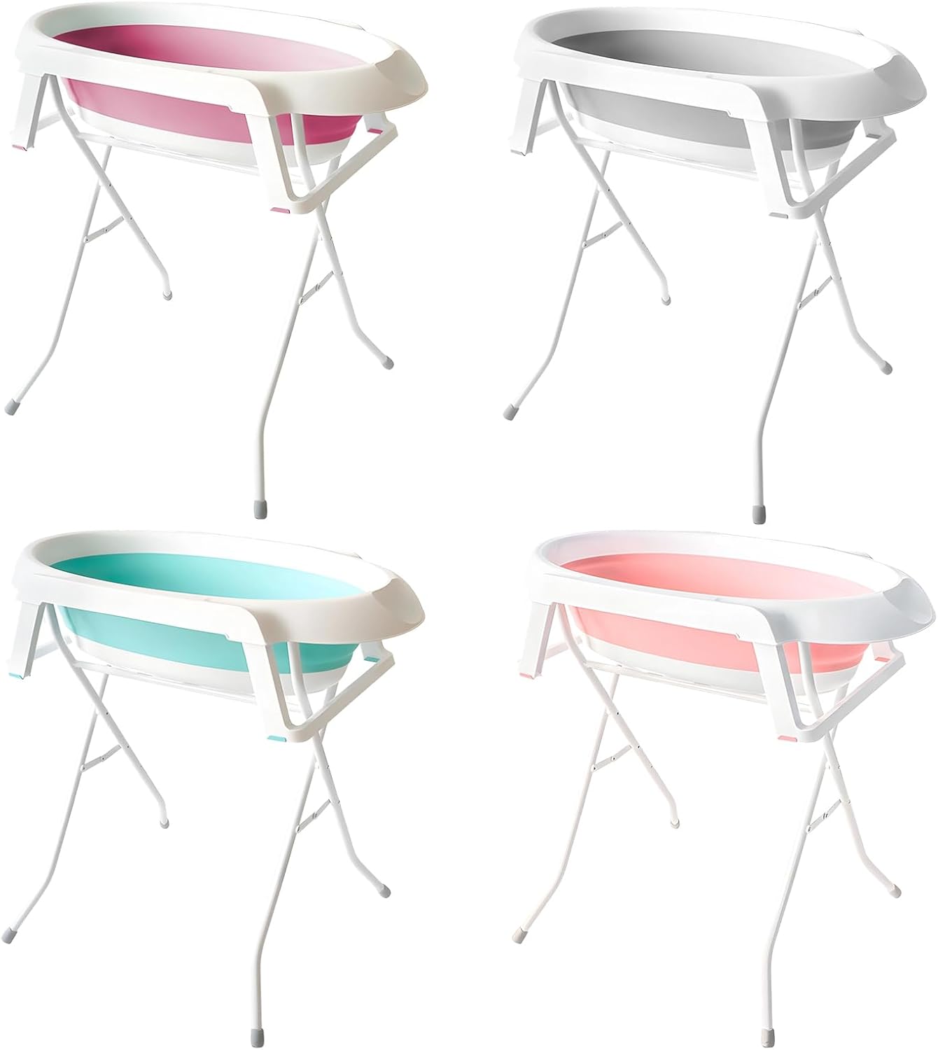 2-in-1 Dog Bath Tub Dog Washing Station for Bathing and Grooming, Elevated Collapsible Foldable Portable Shower Bathtub for Small Dogs Cats Pet, Indoor and Outdoor Grey