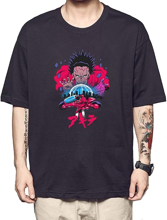 Amazon Akira Otomo Katsuhiro アキラ アニメ 漫画 Tシャツ メンズ レディース Tシャツ 夏服 スポーツ プリント 半袖 無地 ゆったり ファッション 大きいサイズ 肌着 人気服 Tシャツ カットソー 通販