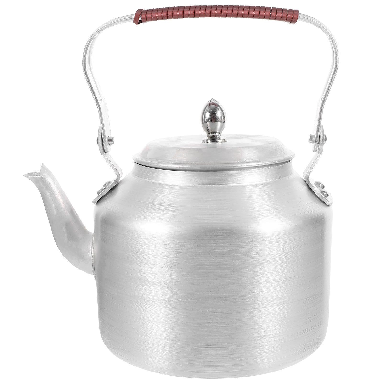 KICHOUSE Hervidor de Agua de Aluminio de 2 L con Asa Resistente y Tapa, Tetera Ligera y Fácil de Almacenar Adecuado para Oficinas y Camping