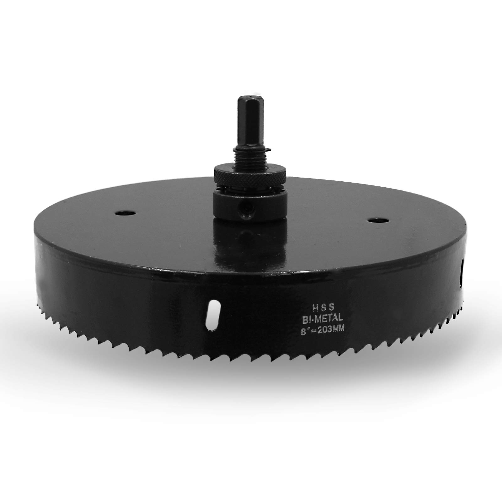 Sega a tazza da 203 mm con albero resistente, profondità di taglio di 30 mm, fresa a tazza bimetallica HSS per luci da incasso, taglio senza intoppi in legno, plastica, cartongesso e metallo