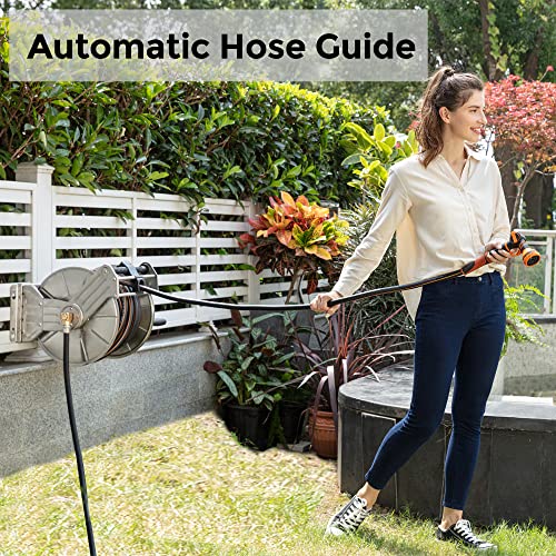 Giraffe Tools Stainless Steel Garden Hose Reel Heavy Duty, Wall/Floor Mounted Stainless Water Hose Reel Retractable with Crank, 150-Feet 5/8" Hose Capacity - Image 6
