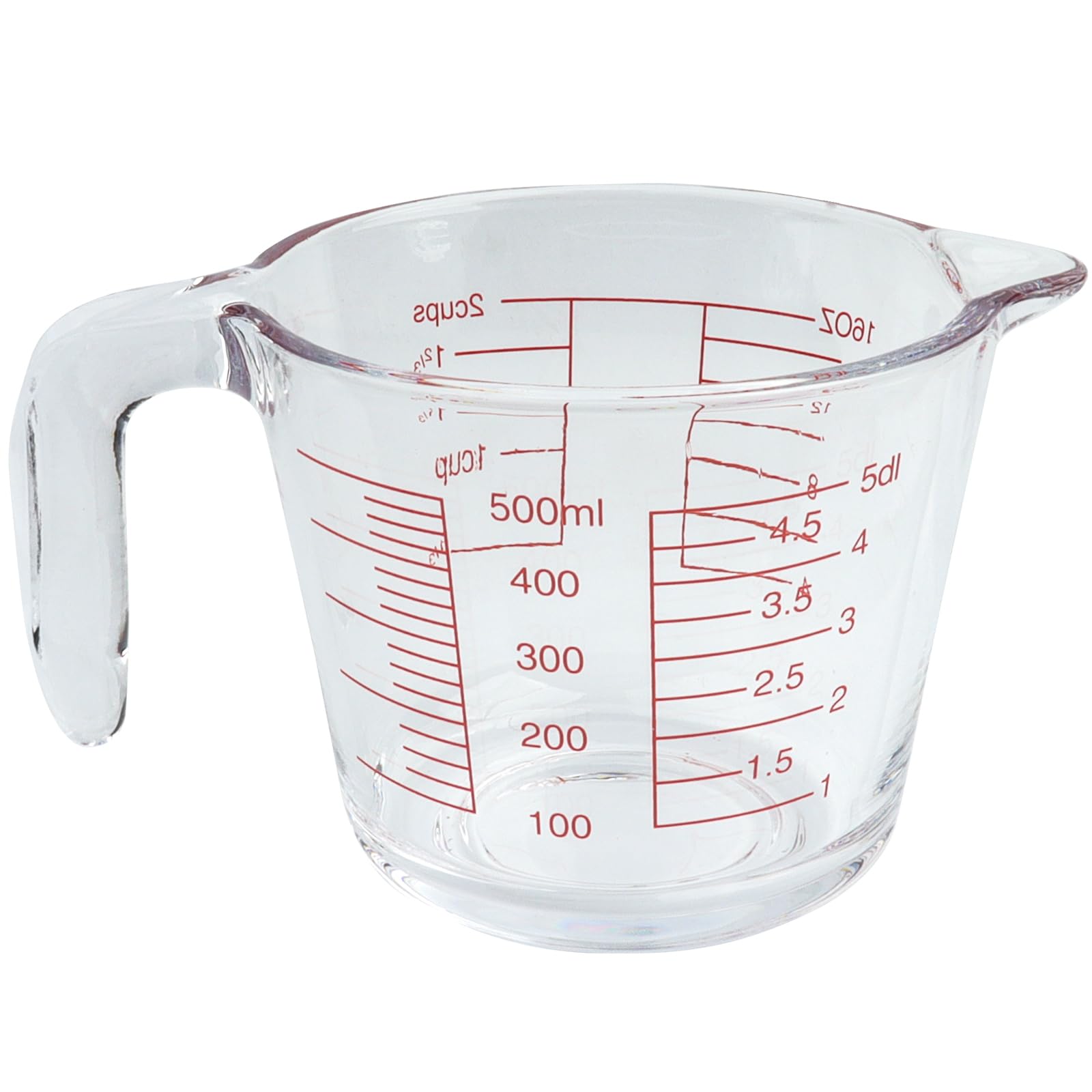 YGNNBC 500ml Glass Measuring Cups, Cooking and Baking Cups, Bevelled, Transparent Water Cups, Hot Milk Cups, Freshly Squeezed Juice Cups, Egg Beaters, Flour Measurers