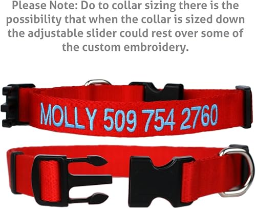 Miniatura 8 de GoTags Personalized Dog Collar, Custom Embroidered Pet ID Dog Collar with Pet Name and Phone Number, Adjustable with Quick Release Snap Buckle