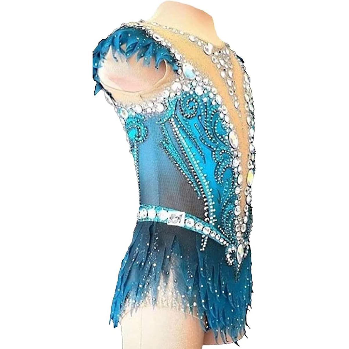 Body da Ginnastica Ritmica per Bambine Abito da Gara di Pattinaggio su Ghiaccio Sfumato Vestiti da Pattinaggio Artistico Gonne da Danza per Ginnastica per Bambini