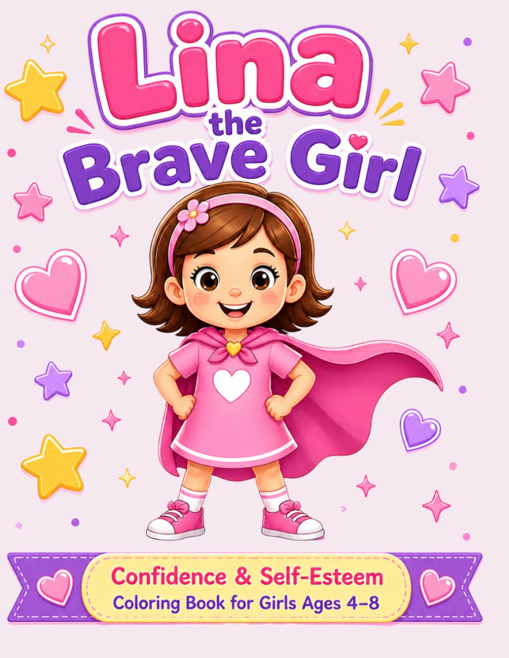 LINA THE BRAVE GIRL: Confidence & Self-Esteem Coloring Book for Girls Ages 4–8