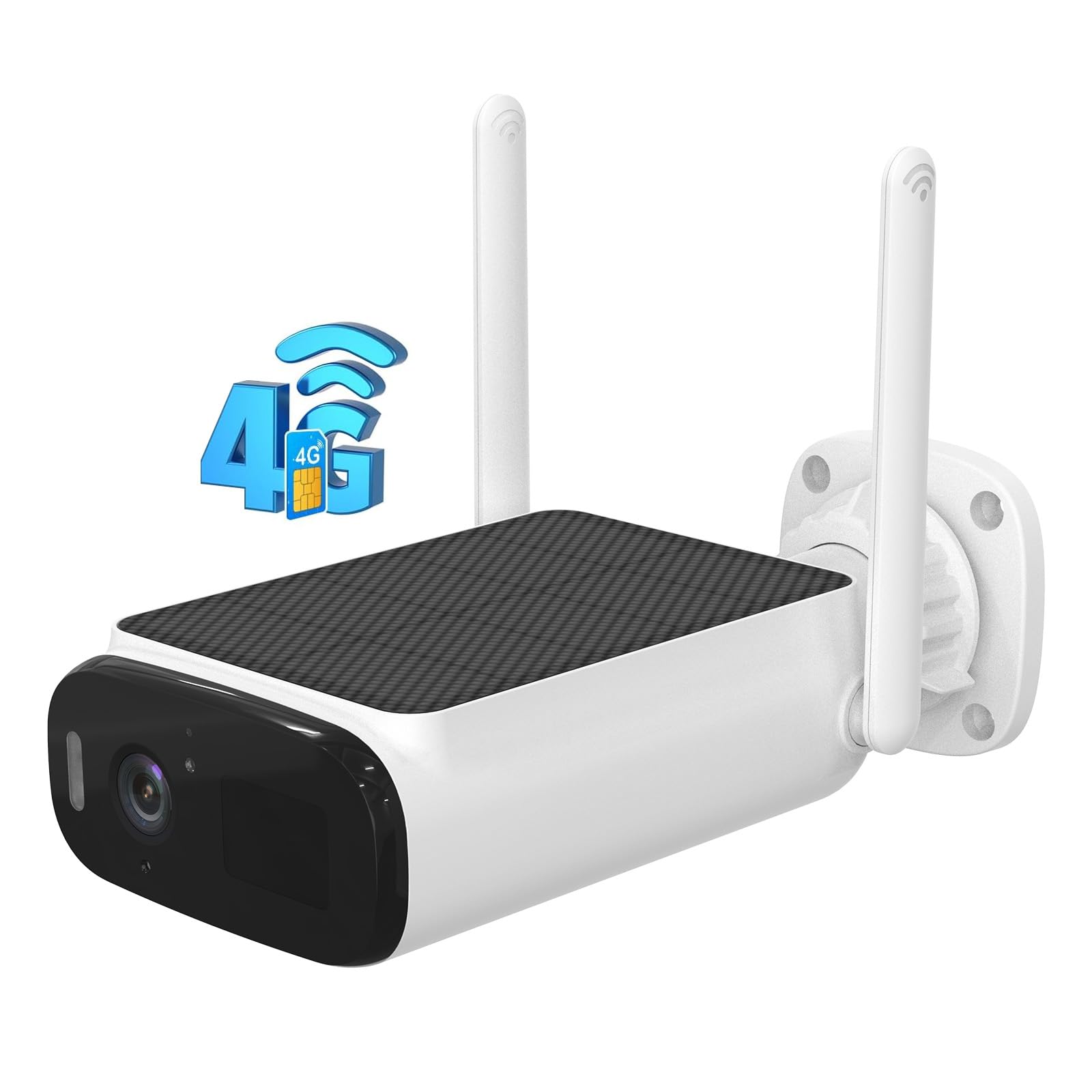 WOOX Telecamera di Sorveglianza 4G LTE Esterna senza WiFi, Telecamera Solare Esterna 2K Senza Fili senza WiFi, con Visione Notturna a Colori, Grande Angolo 130°, Rilevamento AI, Locale e Cloud
