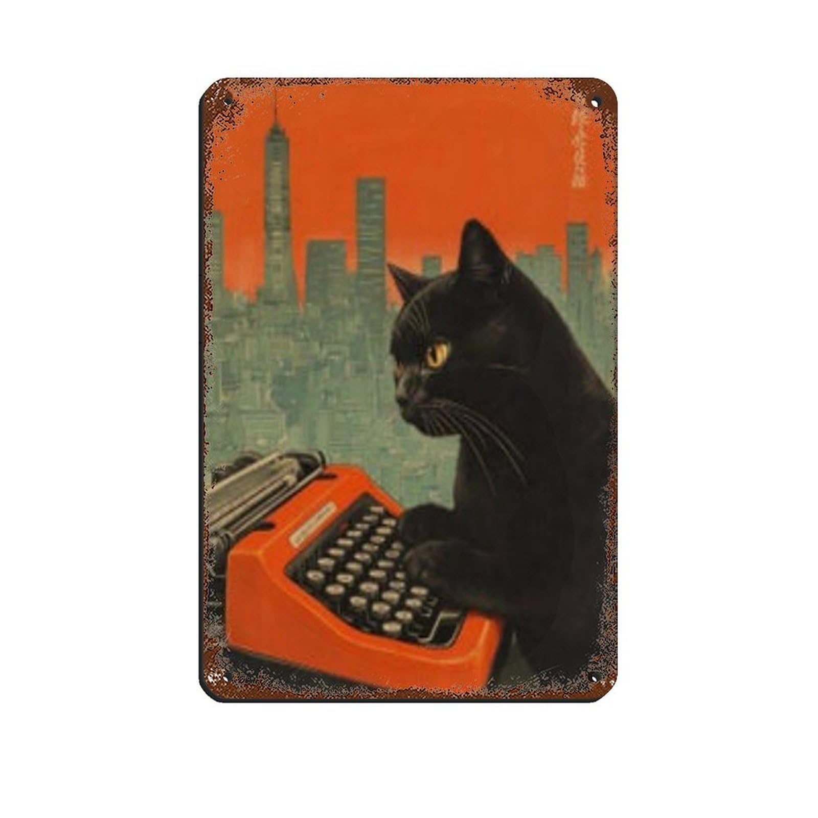Lxwnze 20L X 30W Cm Retro Kat Typt Op Vintage Typemachineposter, Retro Poster Metal Tin Sign Chic Art Retro Iron Painting Bar People Cave Cafe Family Garage Poster Wall Decoration 8X12inch(20X30cm)