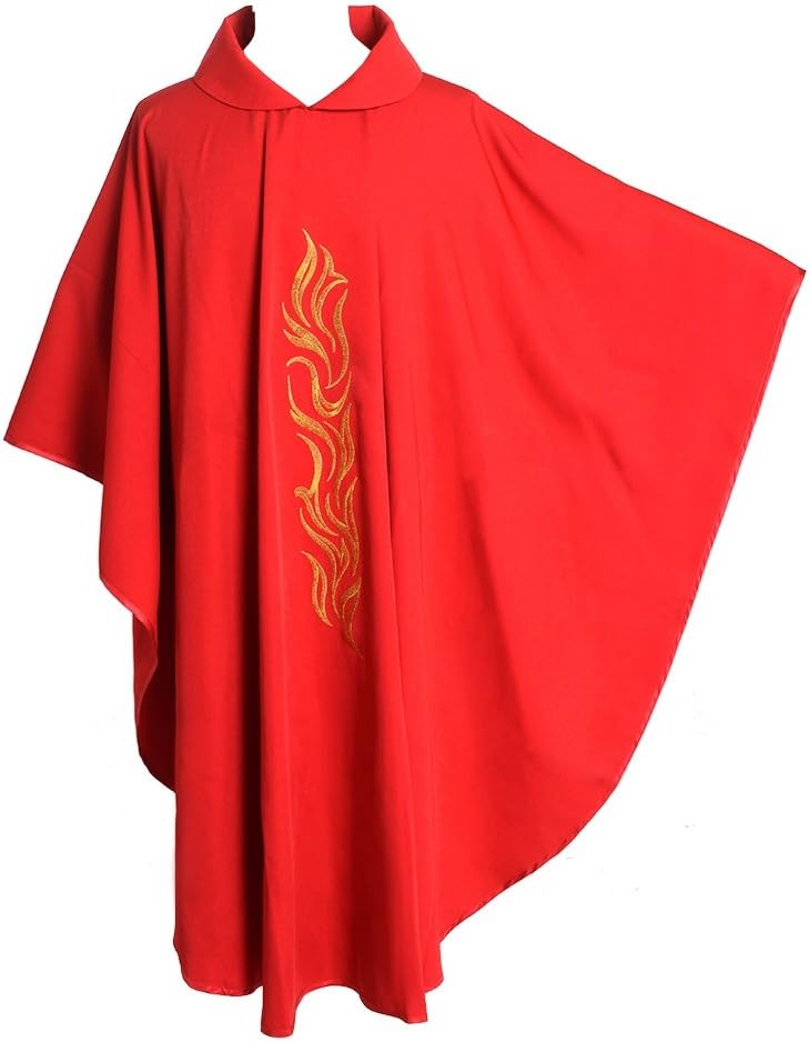 BLESSUMEChurch Priest Red Chasuble Vestments
