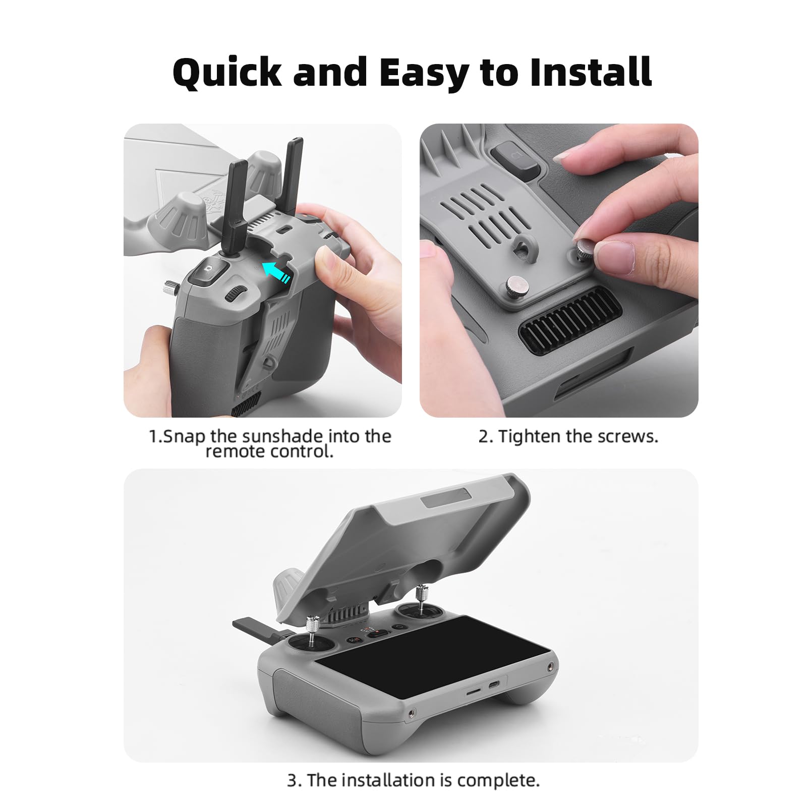 BRDRC Mini 4 Pro Sun Hood for DJI RC 2 Controller Screen Protection Joysticks Protector Sunshade for DJI Mini 4 Pro/Air 3 Accessories 4