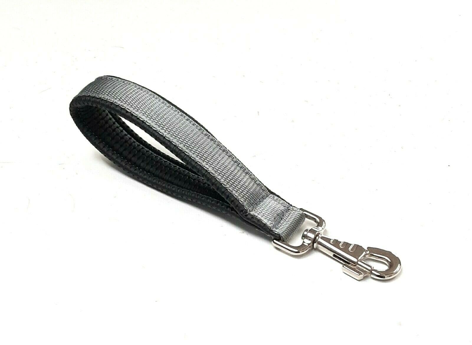 13" Short Close Control/Traffic Control Dog Lead With Padded Handle For Comfort In (Silver/Grey)