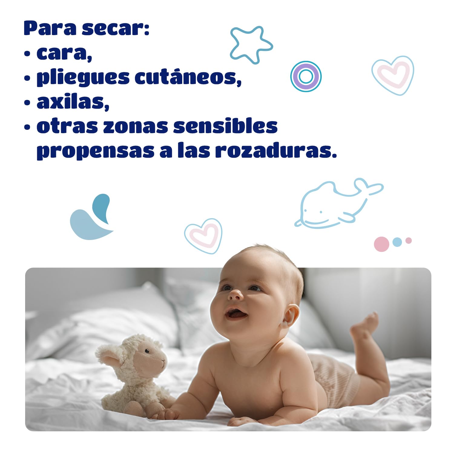 Kindii Toallitas secas para bebé Pure&Dry - (50 Piezas) Toalla facial desechable - Toallitas a granel, accesorios para bebé, multifuncional, 100% algodón - 50 Piezas — view 6