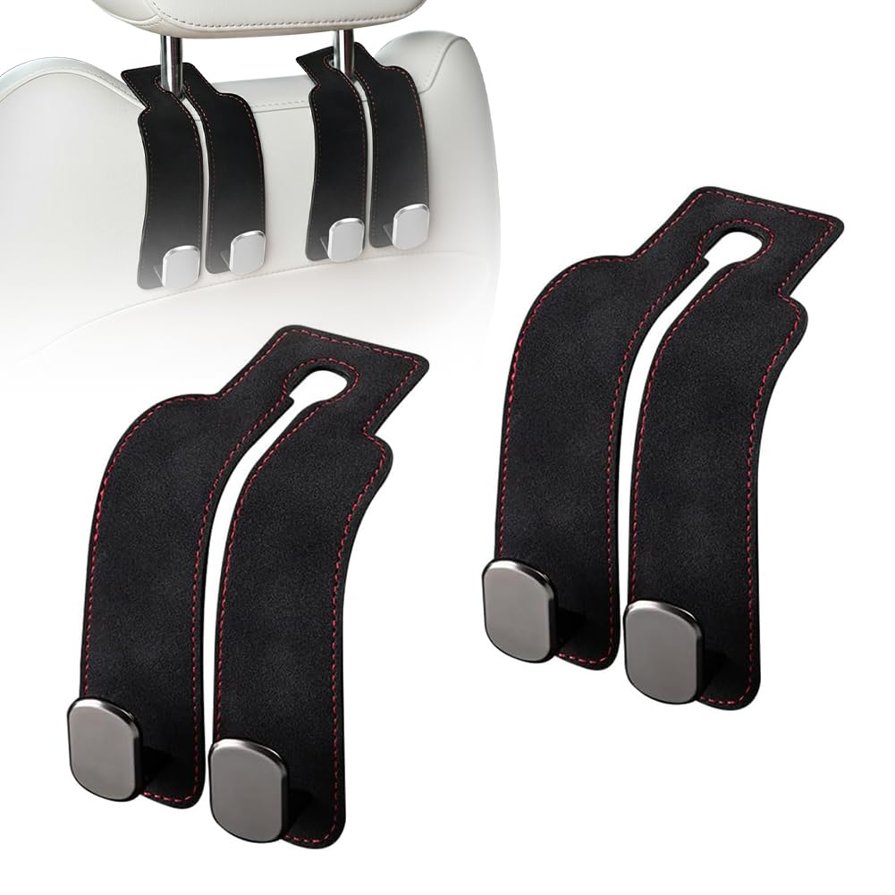 Headrest Hooks for Car, Twinhook Car Seat Hooks for Headrest (Black 2Pcs)