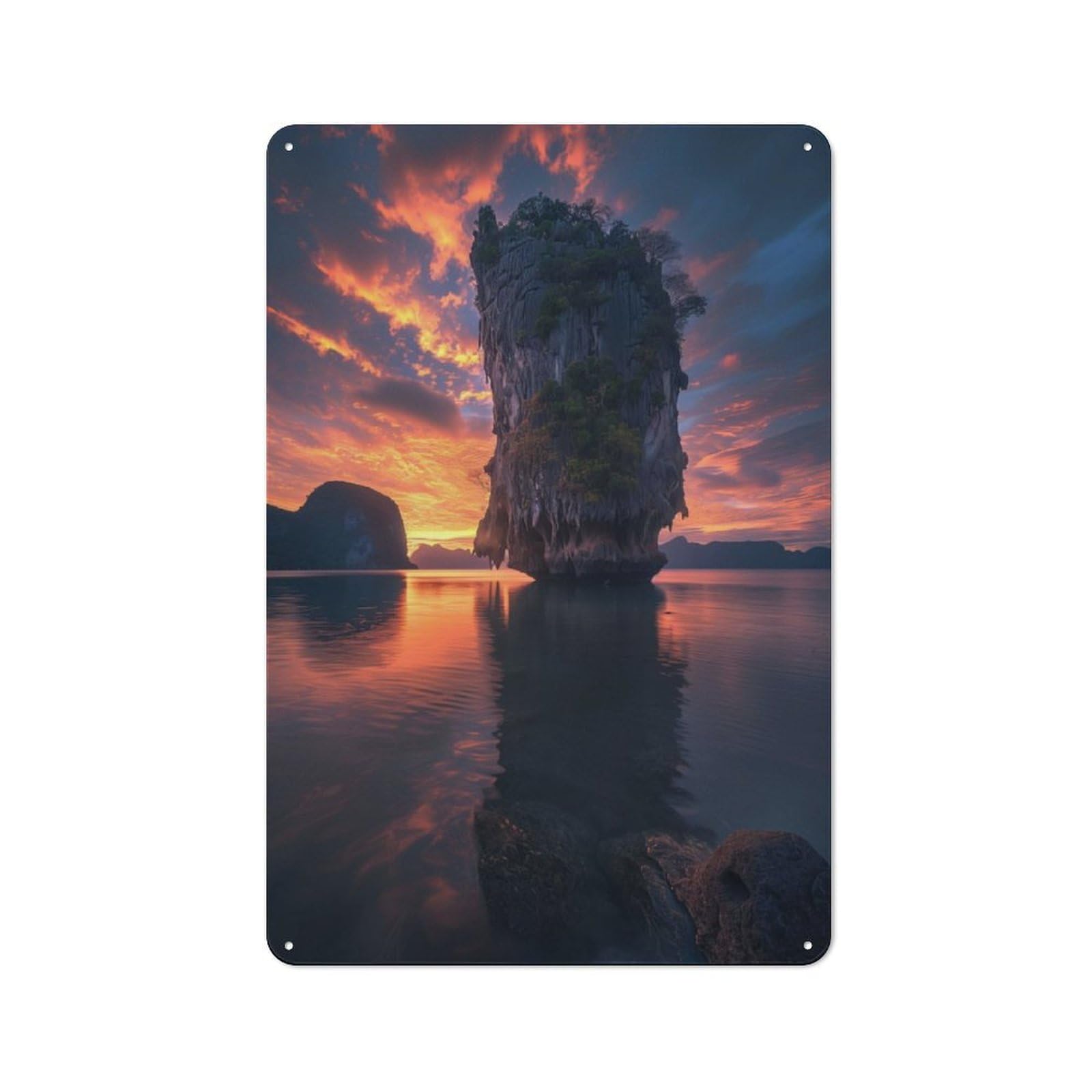 Junmoney Golden Hour Bond Island Vintage Metal Sign 30X20cm For Pub Or Café, For Collectors Of Vintage Metal Wall Decor