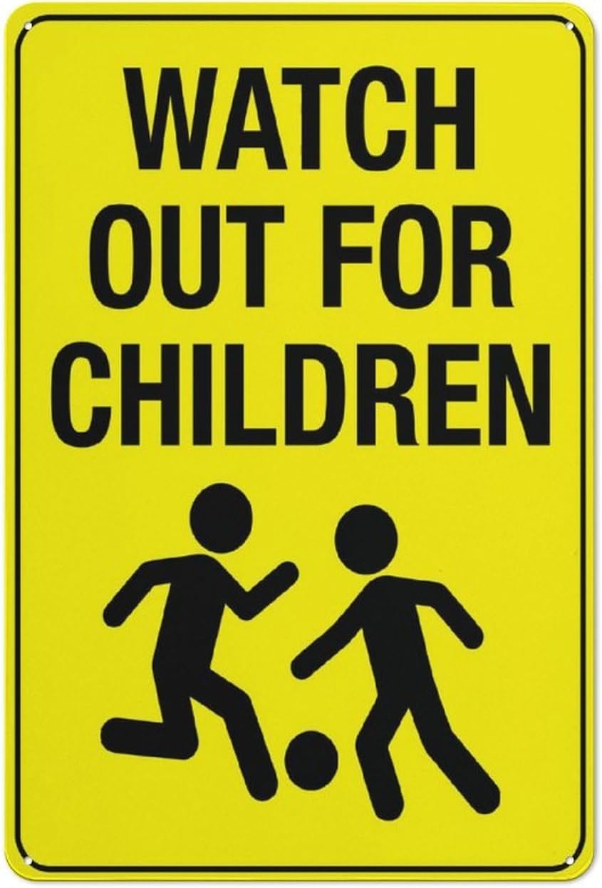 Watch for Children Rust Free Aluminum Sign - Outdoor Decor with Pre-Drilled Holes for Home, Business Yard - 12x8 Inch​