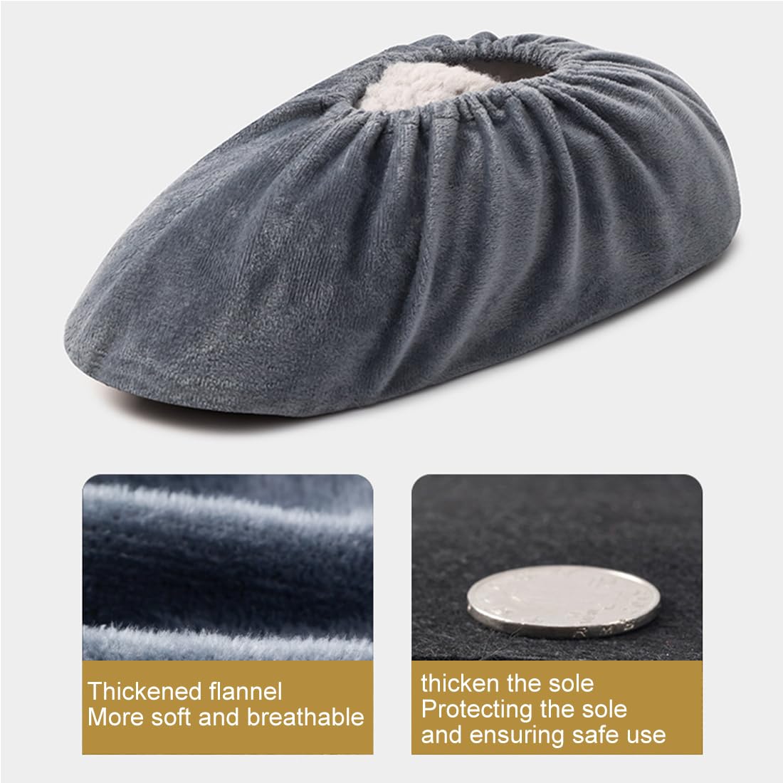 Couvre-Chaussures Lavables Et Réutilisables - Taille Unique 36-44 | Flanelle Antidérapante Pour Intérieur | Protège Sols, Maison, Bureau