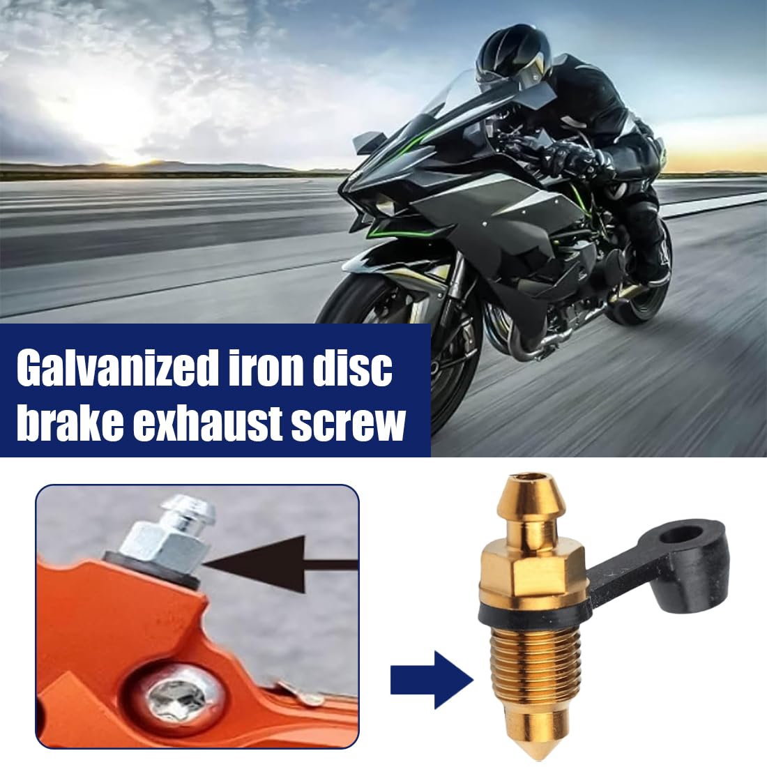 Viti di Spurgo per Freni Moto M10 x 1.0, Lega, Cappuccio Antipolvere, 4 Pezzi