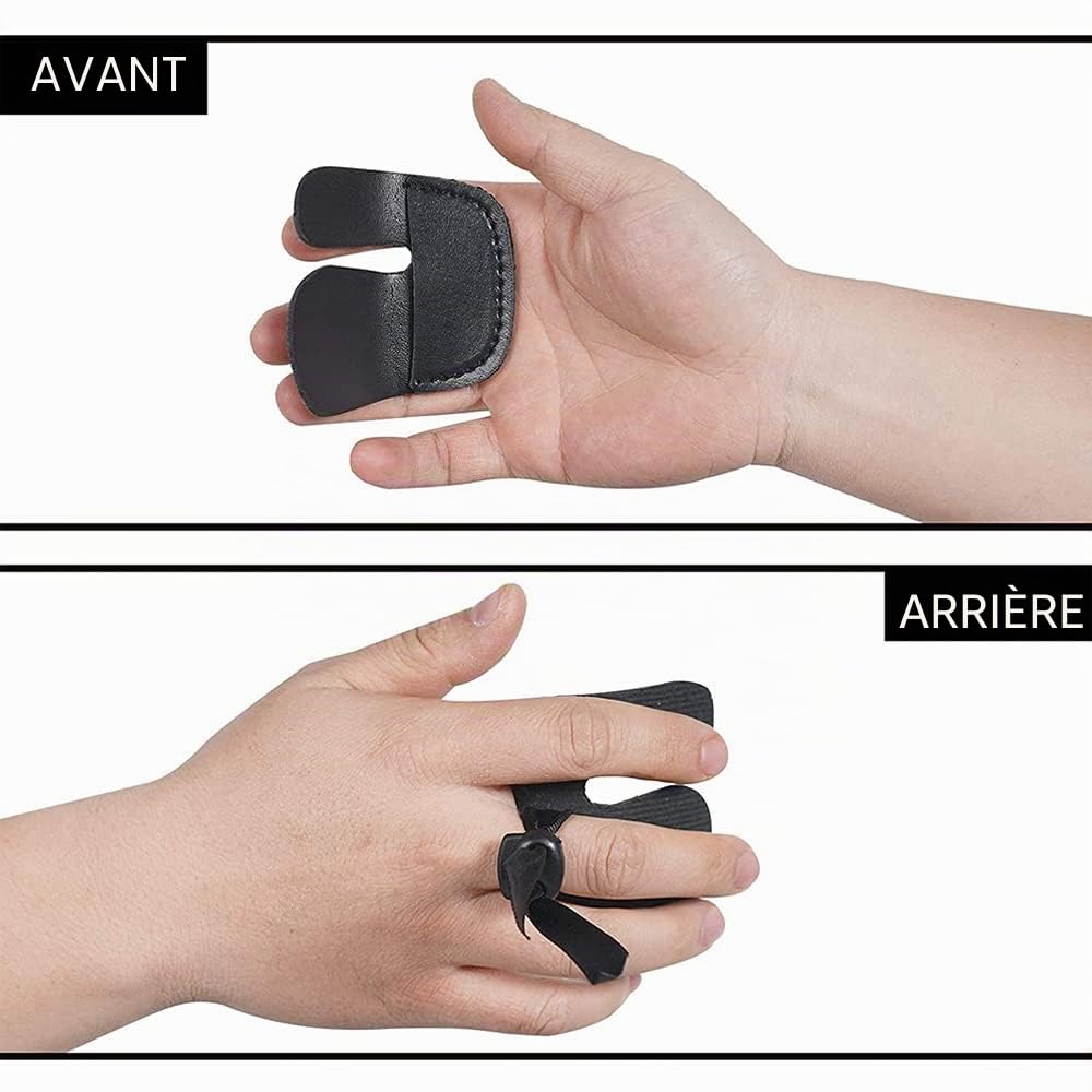 Garde de Bras de Tir à l'arc,Réglable de Tir à l'arc de Protecteur avec Protège Doigts,protège-Bras en Cuir pour Arc Composé Arc Classique
