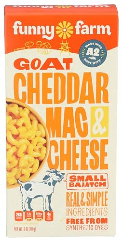 Funny Farm A2 Milk Macaroni And Cheese | Pasta With Cheddar Cheese Flavor - Goat Cheese Mac And Cheese Dinner Bundle | A2 Goat Milk Cheese Powder Base With Elbow Macaroni Noodles - Goats Milk Based Cheddar Cheese Powder Mac N Cheese #TOP27
