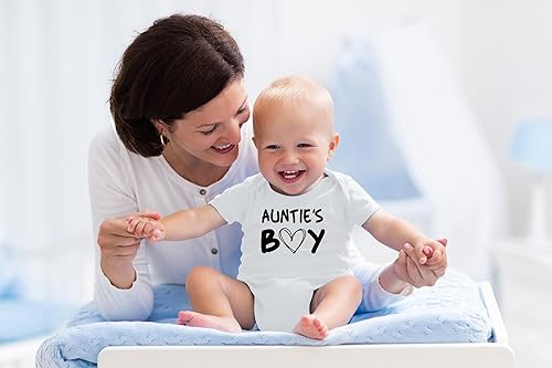 Vista 18 de AW Fashions Auntie's Boy - Body para bebé, divertido y lindo traje para bebé, adorable mameluco para recién nacido