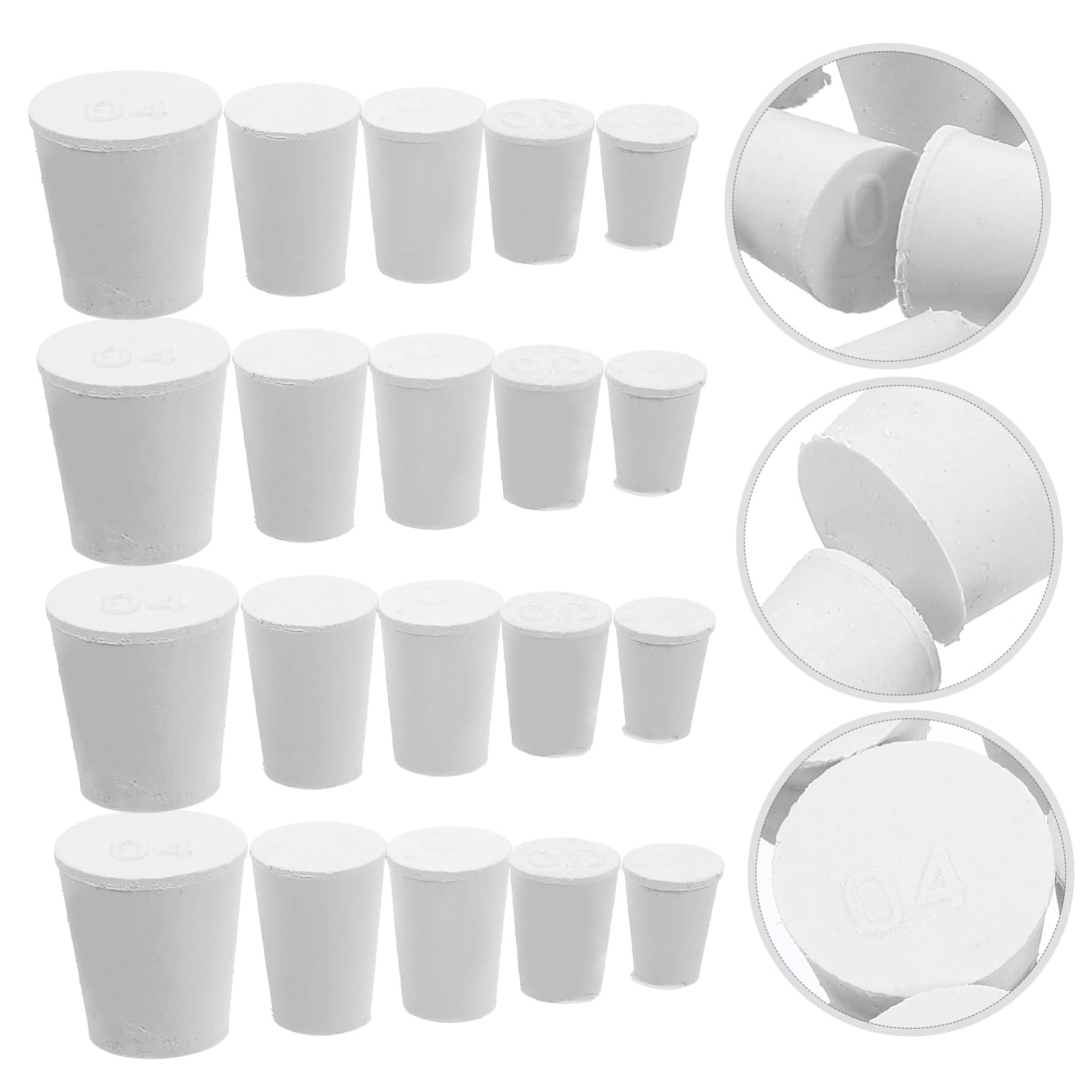 ULTECHNOVO Lot De 4 Bouchons Coniques en Caoutchouc pour Laboratoire Étanches À La Chaleur Anti-Fuite Plusieurs Tailles Lot de 200 50 Pièces X 4