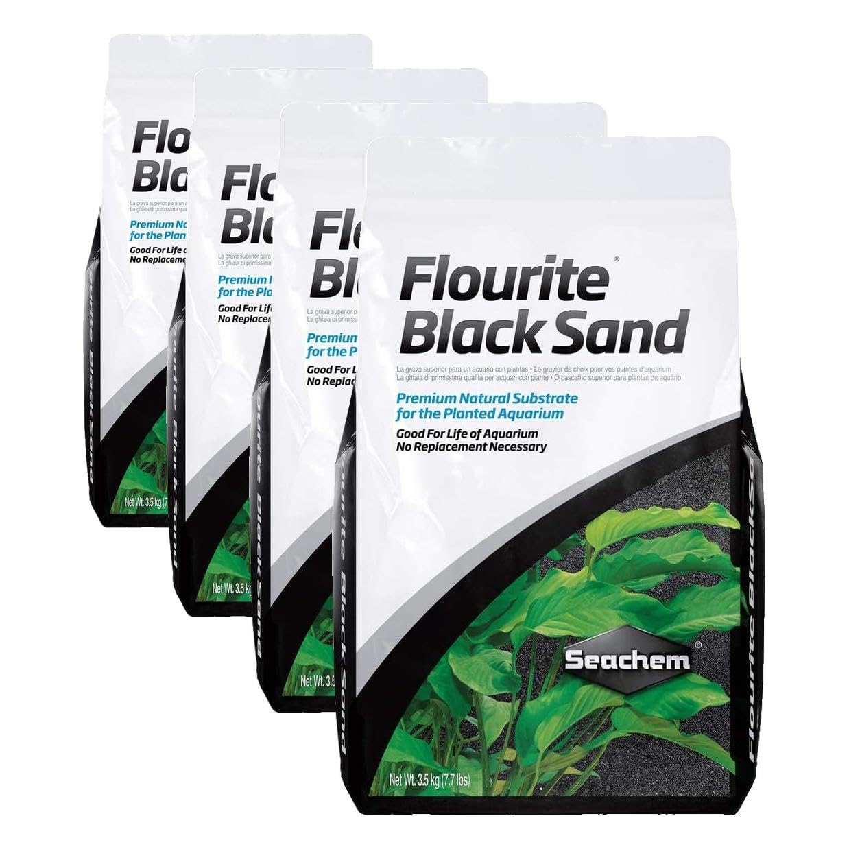 Seachem Fluorite Black Sand Substrate, 7.7lb (Pack of 4)