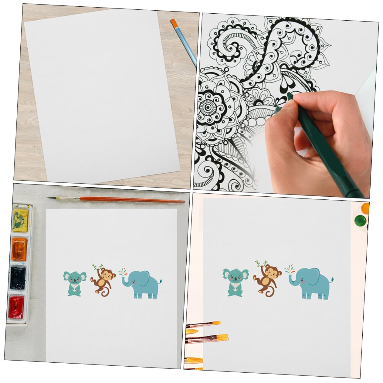 Aquarellpapier für Künstler und Kinder 100 Blatt Weiß Einschulung Feier