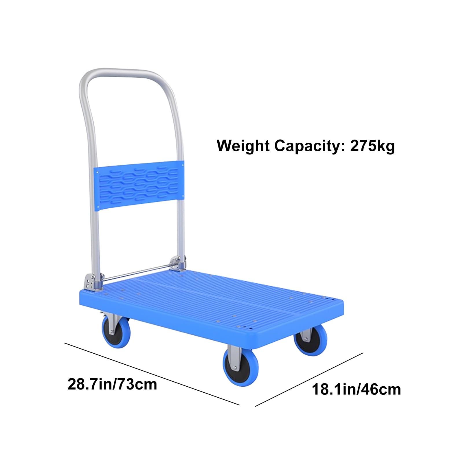 Carrello Pieghevole Leggero con Ruote, Carrello Pieghevole Portatile per traslochi, consegne a Domicilio e giornaliere (L)