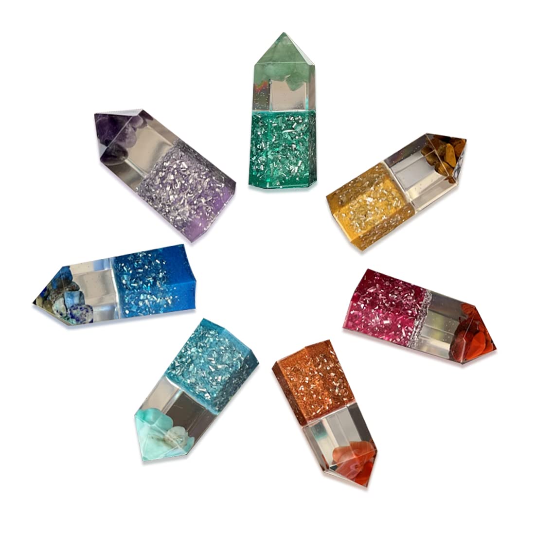 Orgone Pyramid |White Moonlight Stone Orgonite Pyramid for Protection & Motivation | Healing Crystal Gemstone Pyramid |Ogan Crystal Energy Tower Nature Reiki Chakra Crushed Stone