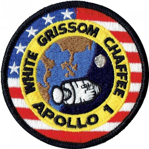 IRON ON EMBROIDERED PATCH ,,APOLLO 1 PATCH 10cm ,, nasa