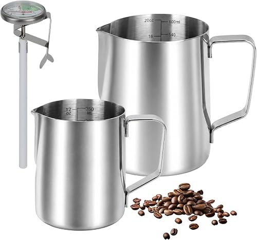 2pcs Milk Frothing jug 600ml & 350ml